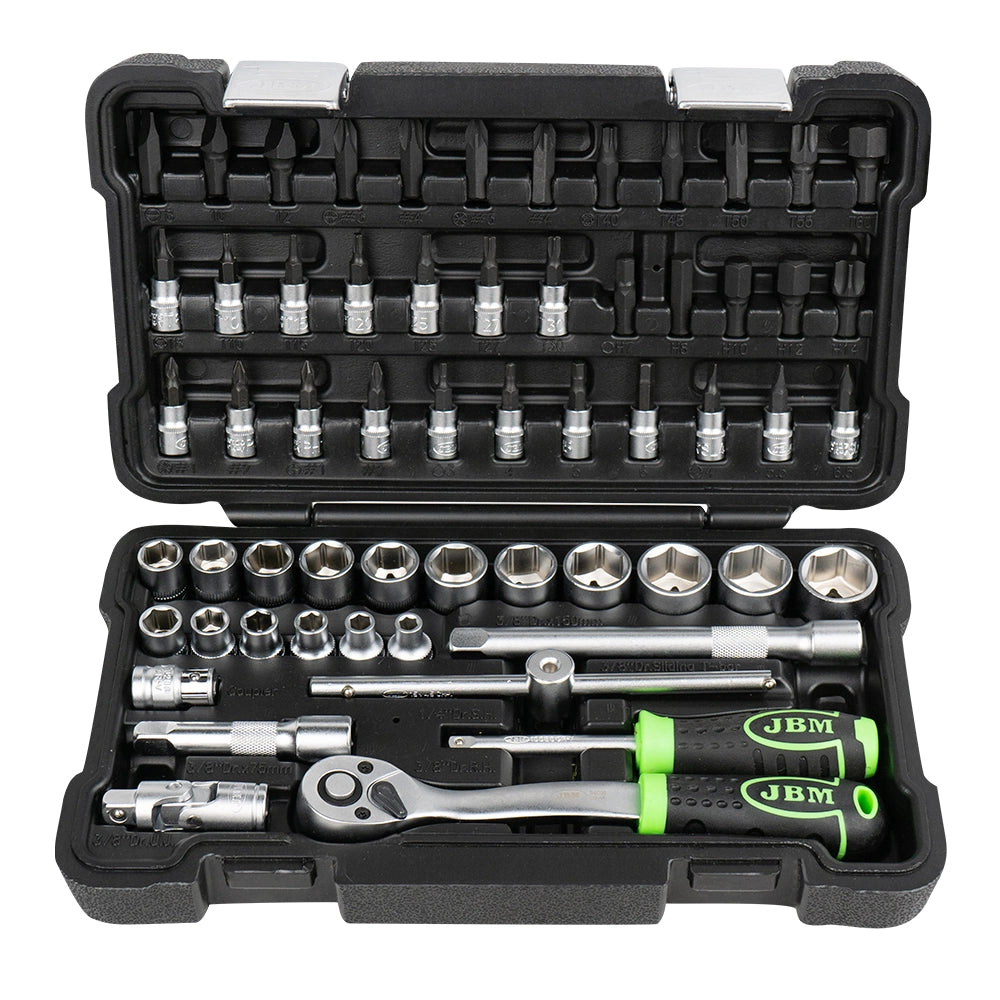 Coffret à outils 3/8" de 59 pièces 6 pans zingué