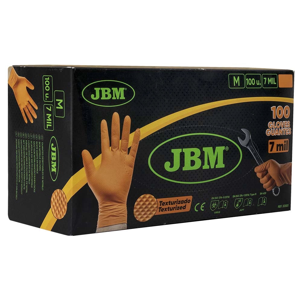 53551 gants nitriles oranges JBM