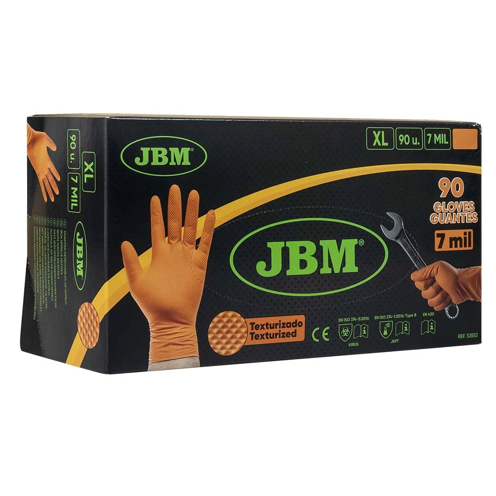 53553 gants nitriles oranges JBM