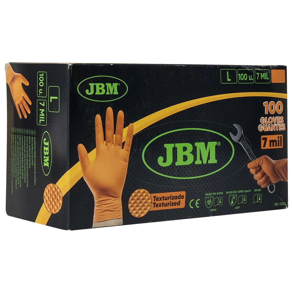 53552 gants nitriles oranges JBM